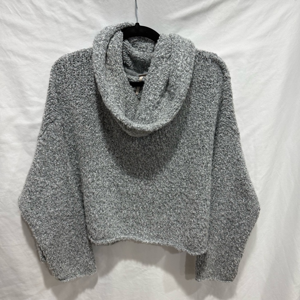 Free‎ People Cozy Cowl Neck Sweater Medium Textured Knit Boho Chic Oversized